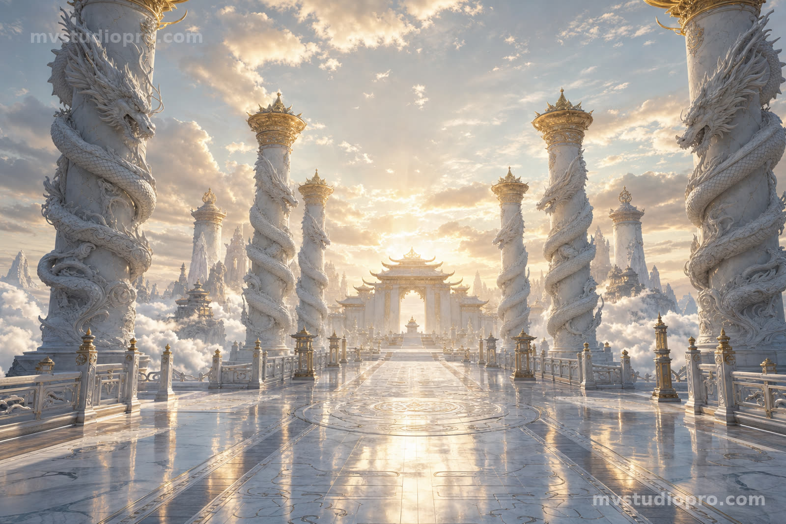 云端白玉广场：换场目标场景
